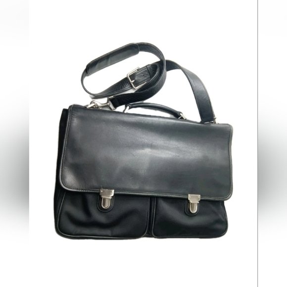 Vintage Coach 5101 Black Canvas & Leather Briefcase Messenger Bag - Picture 5 of 11